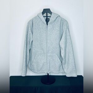 Carolyn Taylor Fleece Light Gray Jacket with Hooded